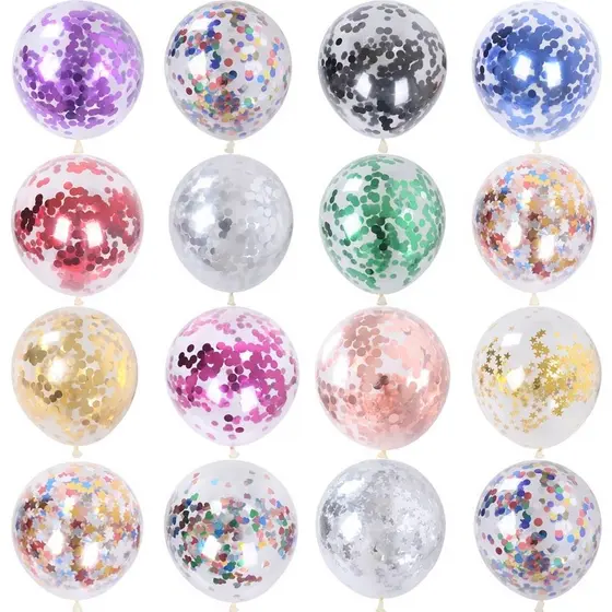 Kit Balão Bexiga Cristal Com Confete Arranjo Festa