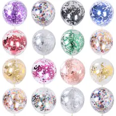 Kit Balão Bexiga Cristal Com Confete Arranjo Festa