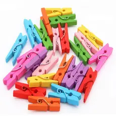 30 Mini Prendedor Colorido 2.5cm Pregador de Madeira