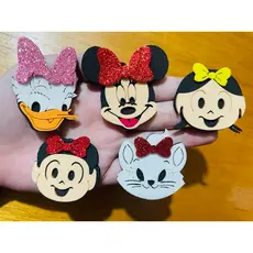 100 apliques em Eva kit feminino (minnie Monica Magali margarida e gata marrie)