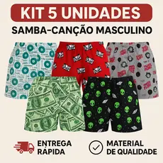 Kit Com 5 Samba Canção Multmarcas Roupa De Dormir De Homem Cueca De Dormir Short De Dormir Homem Masculino