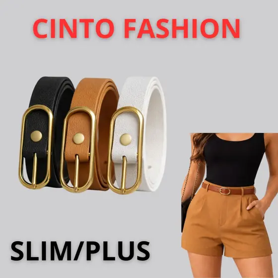 Cinto Feminino Fino De Couro Moda Blogueira Elegante fino Feminina Tendência Social Jeans e Casual Plus Size