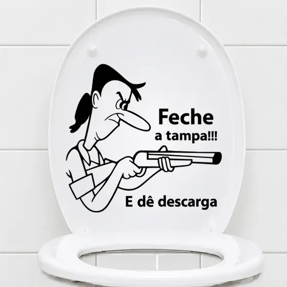 Adesivo Divertido para Vaso Sanitário Personalizado Assento Banheiro