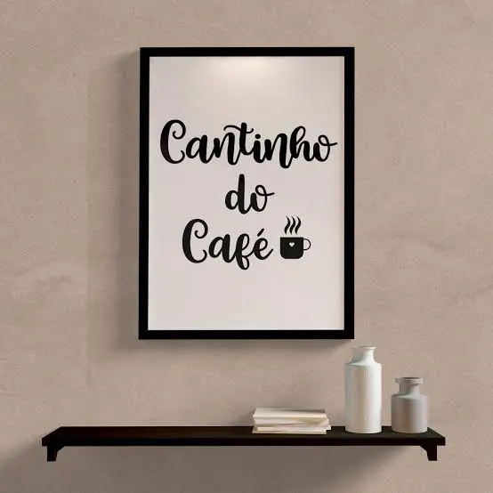 Quadro Decorativo Cantinho do Café  Placa MDF Premium Cozinha e Cafeteria 20x30cm