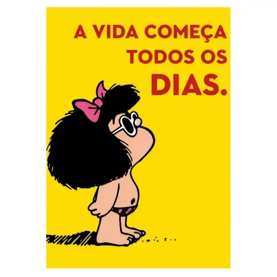 Quadro Decorativo Mafalda Frases  MDF  Decoração Moderna Quarto Sala e Escritório