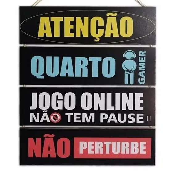 Quadro Decorativo Cantinho Gamer MDF Moderna Quarto Gamer  Sala