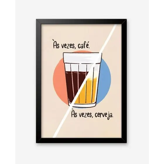 Quadro Decorativo Divertido Moderno Café Cerveja Cozinha Bar Área Gourmet 20x30 MDF