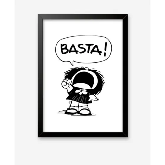 Quadro decorativo Mafalda Basta 1 peça 20x30 Quarto Sala