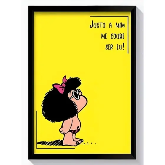Quadro Decorativo Mafalda 20x30 MDF  Premium Sala Quarto Decoração Moderna