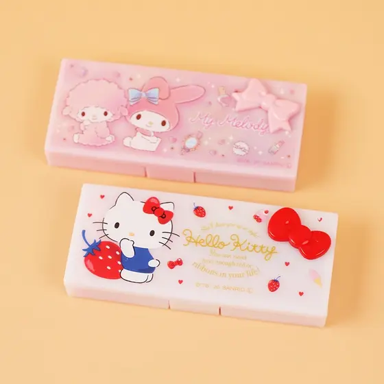 kitty Mini Caixas De Jóias Caixa Plástica Rectangular Portátil Para Armazenamento De Cosméticos