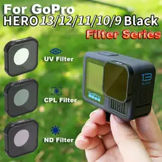 Filtro De Lente Estrutura De Liga De Alumínio Para GoPro Hero 13 12 11 10 9 Câmera De Ação Preta ND Acessórios Do