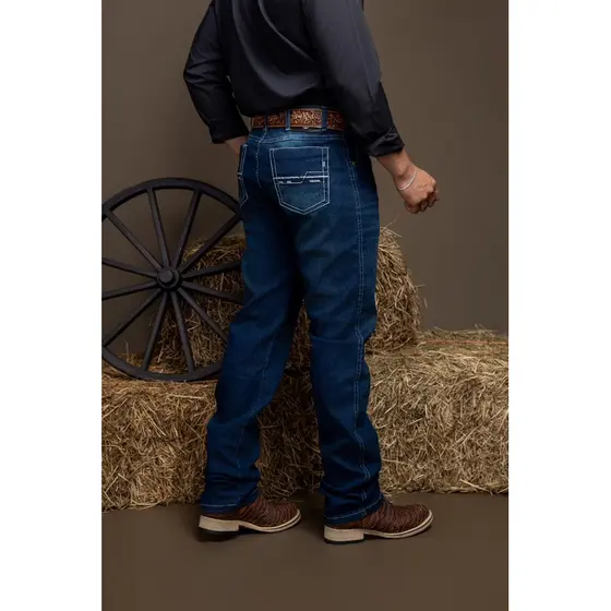 Calça jeans masculina country rodeio montaria cowboy