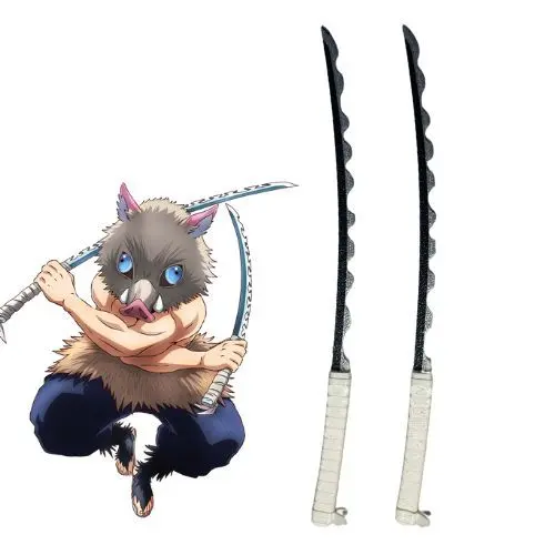 Miniatura Réplica Espada Nichirin de Hashibira Inosuke + Suporte Grátis - Demon Slayer