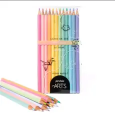 Lápis de Cor Pastel 12 Cores Jandaia ARTS - 1 Estojo com 12 Cores