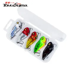5pcs Colorful VIB Casting Lure Artificial Metal Spinner Colher De Afundamento De Pesca 3g/5g/7g/10g/12g/15g/20g Swimbait 3D Eyes Hard Bait