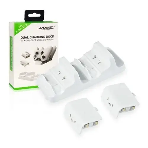 Carregador Controle Xbox One Dock + 2 Baterias 300mah Dobe