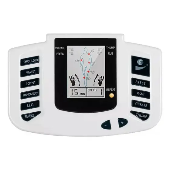 Massageador Elétrico de Acupuntura Muscular por Choque Estimulador de Tensões Branco