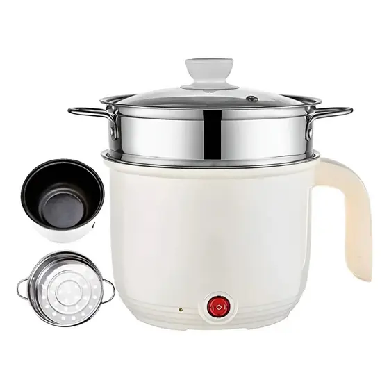 Panela Elétrica Multifuncional Cozinha Vapor P/1 a 2 Pessoas 1.8L 110V / 220V
