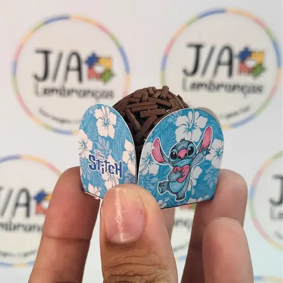 Forminha De Brigadeiro Stitch Azul