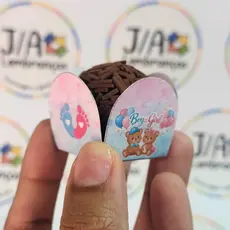 Forminha De Brigadeiro Chá Revelação, Ursinhos Rosa e Azul