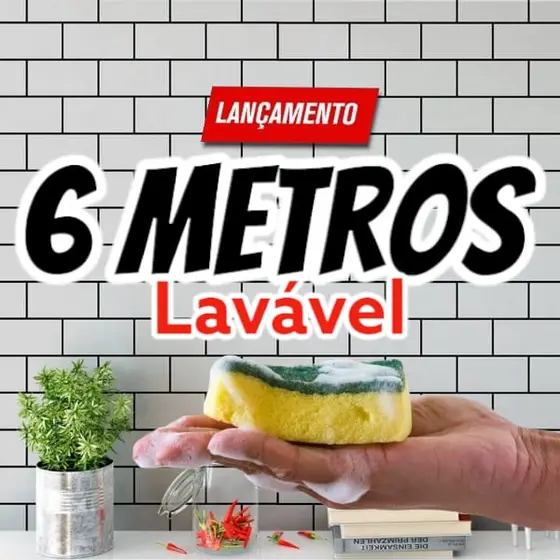 Papel Adesivo Lavavel Impermeavel 6M x 50CM Decoraçao, Bnaheiro, Quarto, Cozinha