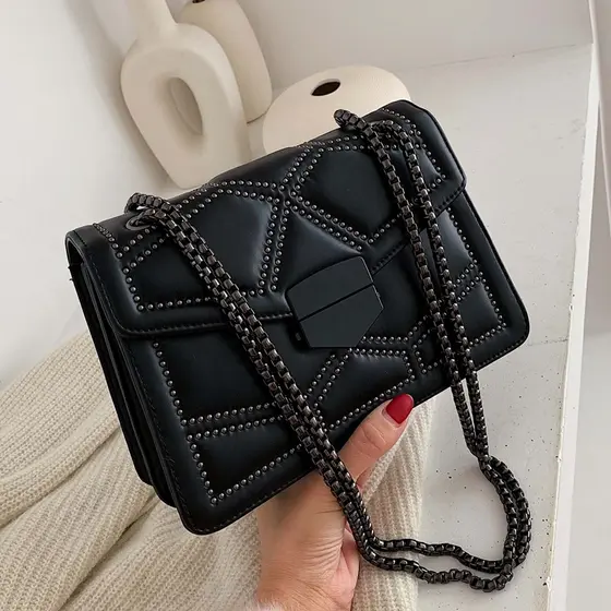 SHUJIN 2020 Rebite Cadeia Pequenos Sacos Crossbody Para As Mulheres 2020 Ombro Messenger Bag Lady Bolsas De Luxo Da Moda