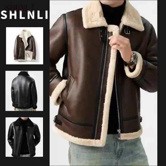Outono Inverno Velo Gola Dobrável Jaqueta Quente Masculina Couro Do Plutônio Simples Grosso Casaco Com Zíper