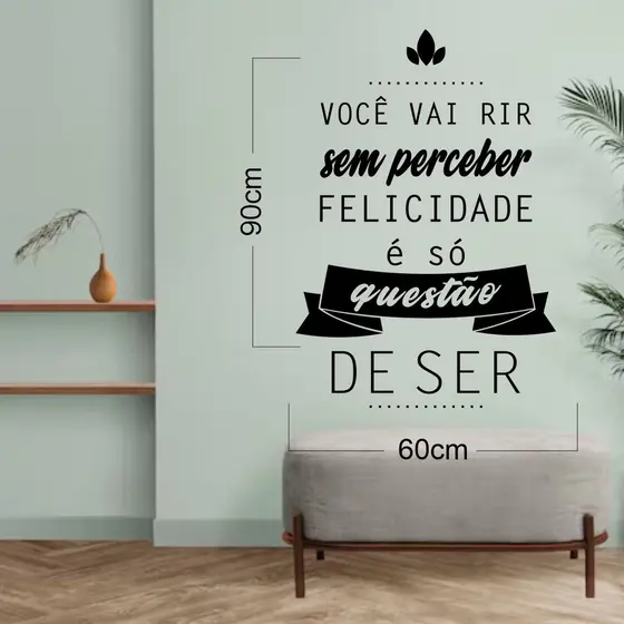 Adesivo Decorativo Frase "Você Vai Rir sem perceber" (Cantinho do Café) 0,90m x 0,60cm
