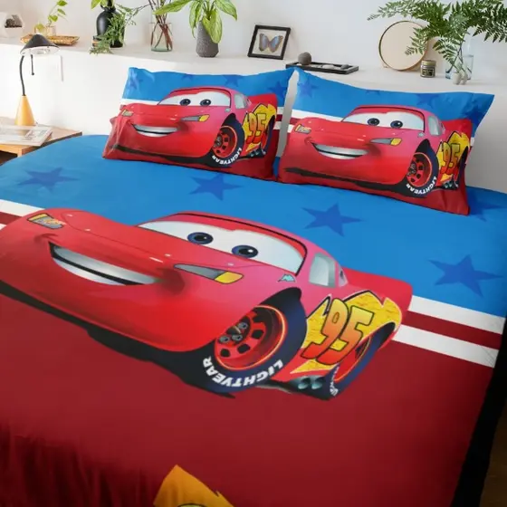 Jogo de Lençol Carros Mcqueen Decoração Quarto Infantil