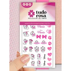 32 peliculas de unha adesivos MARIE GATINHA coração love