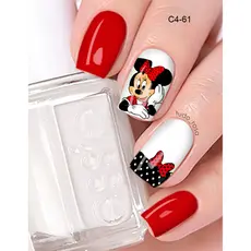 12 peliculas de unha MINNIE vermelha C4-61
