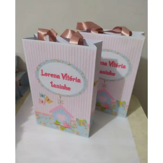 kit 10 sacolinhas personalizadas (todos os temas)