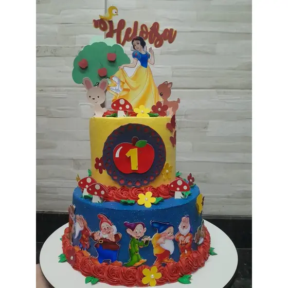 Topo/Topper de bolo branca de Neve