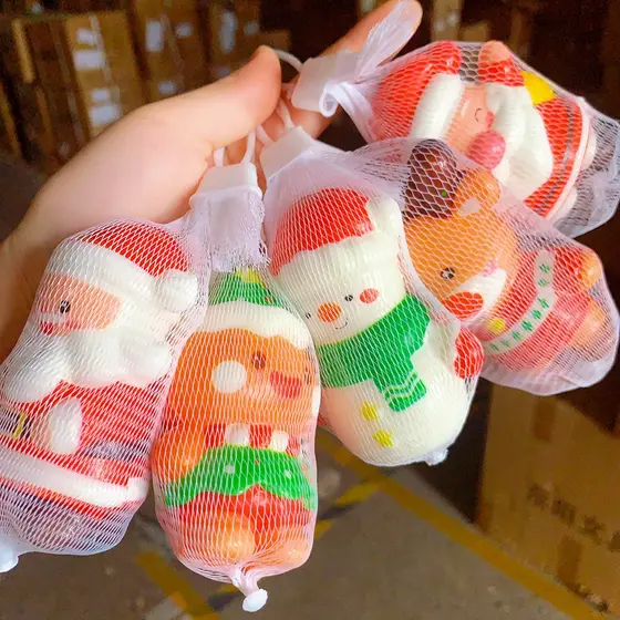 Kawaii Natal Descompressão Alívio Do Estresse Mole Anime Dos Desenhos Animados Mão Pitada Brinquedo Cura Presente