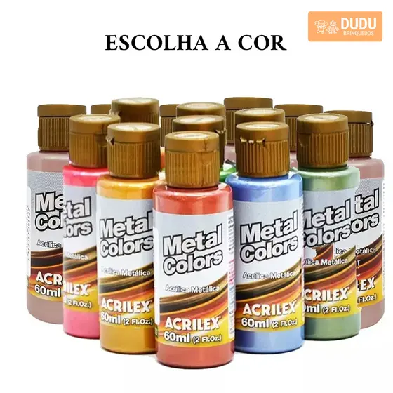 Tinta Metal Colors Acrylic 60ml - Acrilex - Unitário - Escolha a Cor