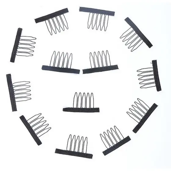 kit com  5 pentes para confeccao de peruca pentinhos p segurar rabo de cavalo cabelo