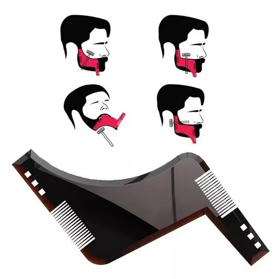 Régua P/ Barba Com Pente - Alinhador e Modelador de Barba