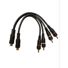 2 cabos RCA Y 2M1F 2 machos e fêmea som automotivo módulo amplificador potência semi blindado