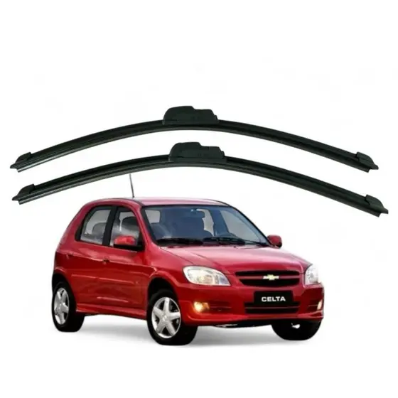 Par Palhetas Limpador Para-brisa Dianteiro GM Chevrolet Celta 2000 A 2013 Kit