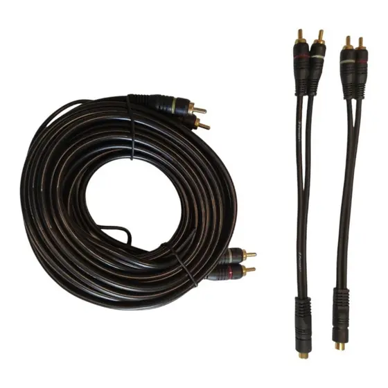 Cabo Som Automotivo Rca 5 Metros + 2 Cabos Y Carro P/modulo