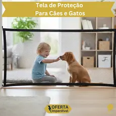 Cerca para Cães, Gatos e Crianças Tela Grade de Proteção para Portas Fixável Removível Lavável