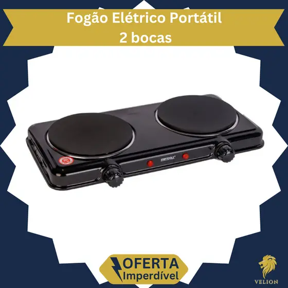Fogão Cooktop Elétrico Duas ou Uma Bocas Portátil Fogareiro Mesa Camping 220v