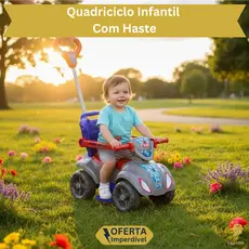 Carrinho Andador Infantil Ketokinha Brinquedo Quadriciclo Com Haste Passeio Empurrador Criança