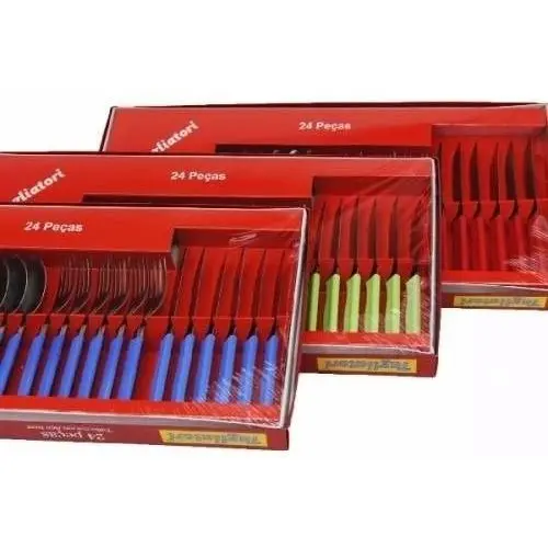 Faqueiro Inox 24 Peças kit faqueiros talheres facas e garfos e sobremesa