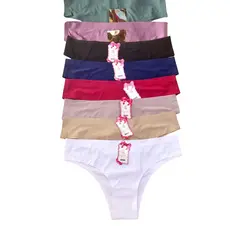 Kit 12 Calcinhas Sem Costura Tanga 100% Poliamida Não Marca Roupa