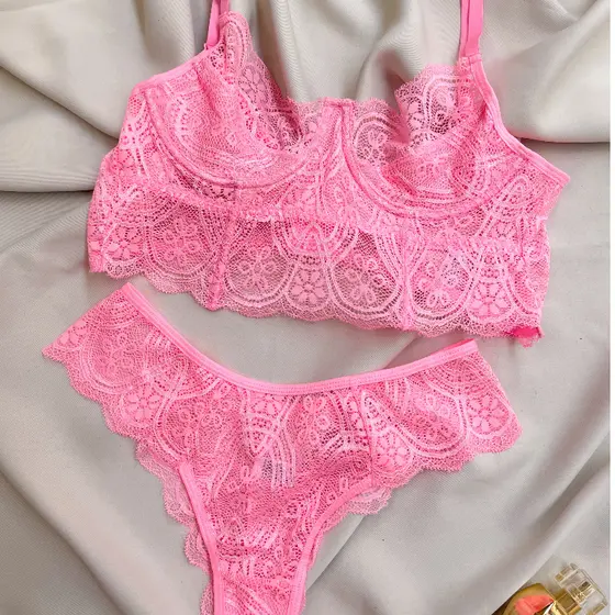 Conjunto Sem Bojo, Conjunto Calcinha e Sutiã Sem Bojo Com Aro - ELISA