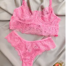 Conjunto Sem Bojo, Conjunto Calcinha e Sutiã Sem Bojo Com Aro - ELISA