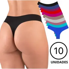 Kit 10 Calcinhas Sem Costura Tanga corte a Laser PROMOÇÃO Não Marca na Roupa