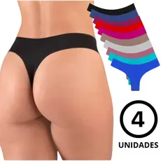 Kit 4 Calcinhas Sem Costura Tanga corte a Laser PROMOÇÃO Não Marca na Roupa
