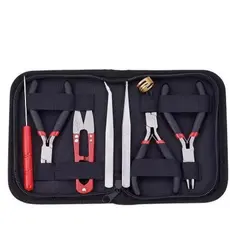 Kit 8 Pcs Alicate Bijoux Pinça Bijuteria Jóias + Estojo